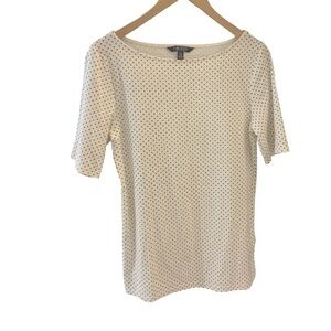 Lauren Ralph Lauren Woman’s Cream Polka Dot Short Sleeve Top